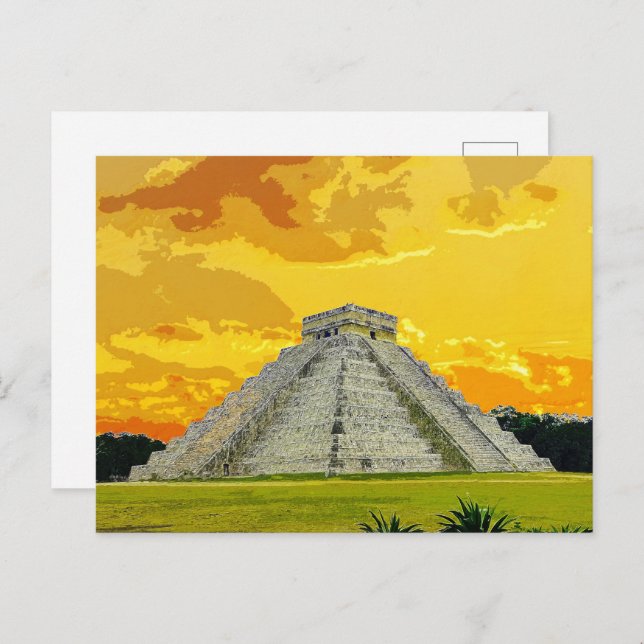 Carte Postale Chichen Itza Mexique Pyramide architecture ancienn (Devant / Derrière)