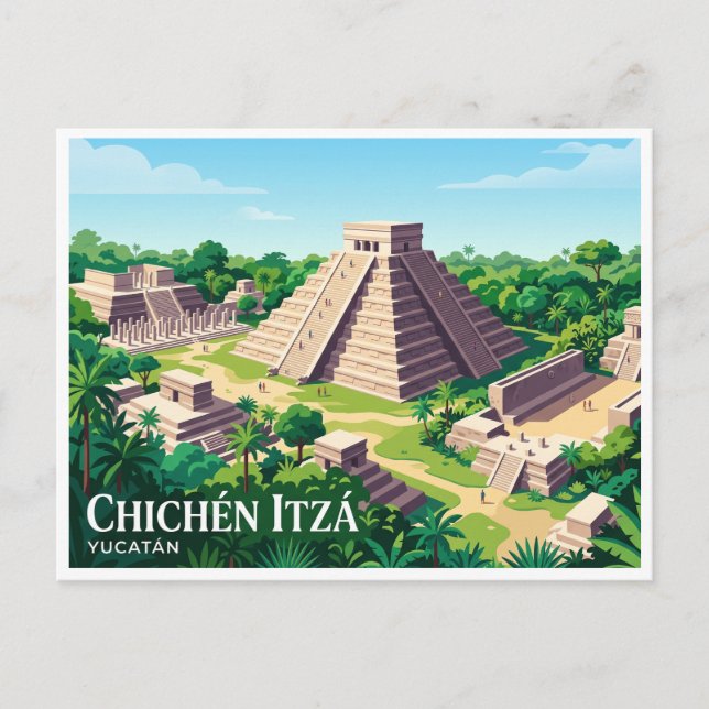 Carte Postale Chichén Itzá Valladolid Mexique (Devant)