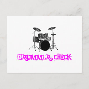 Carte Postale Chick batteur