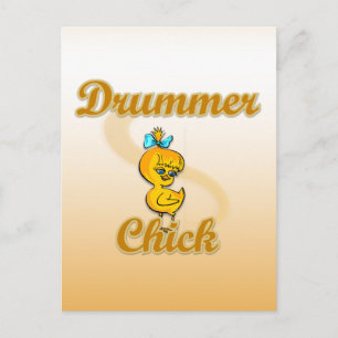 Carte Postale Chick batteur