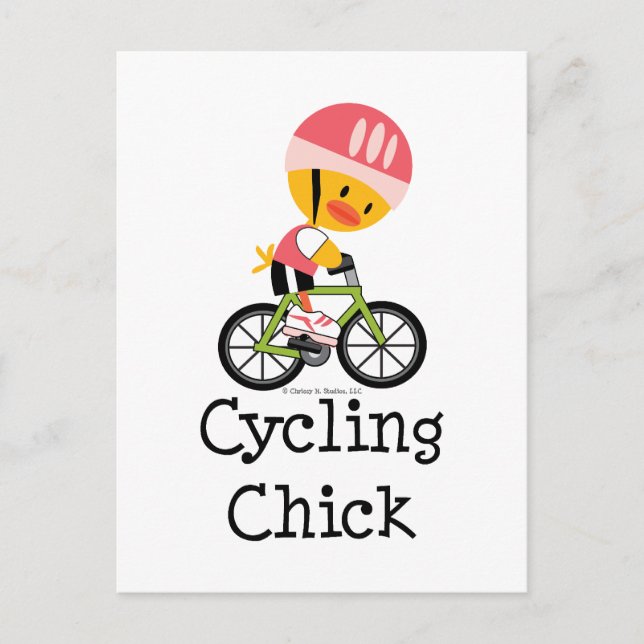 Carte postale Chick Cycling (Devant)