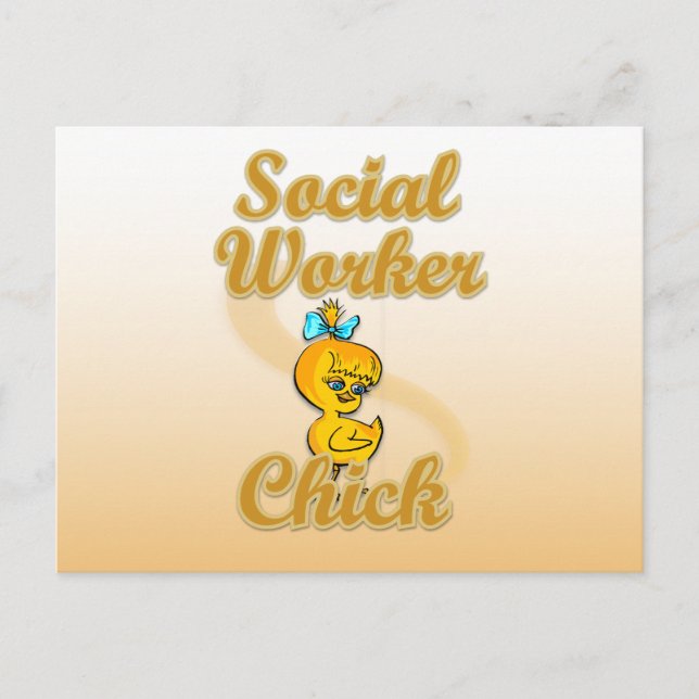 Carte Postale Chick de travailleur social (Devant)
