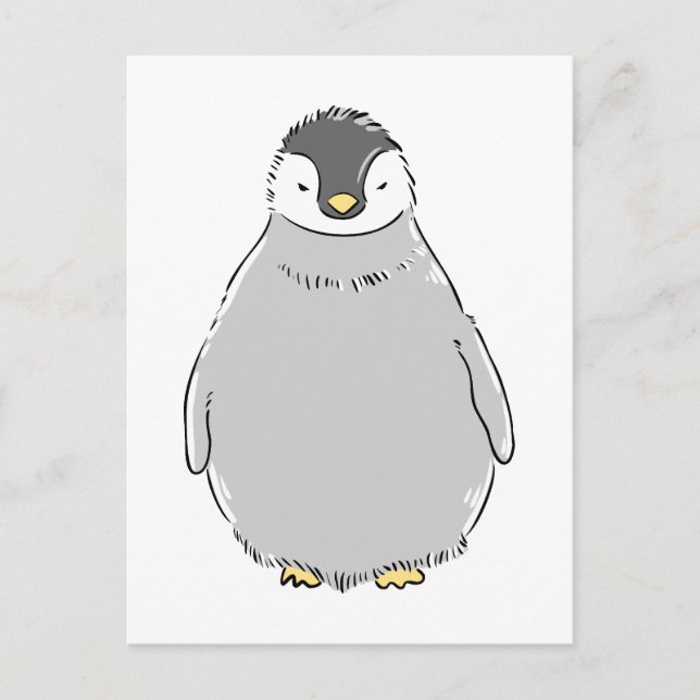 Carte Postale Chick Pingouin mignon (Devant)