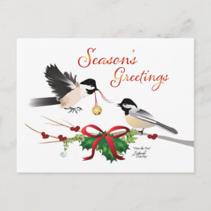 Carte Postale Chickadee Christmas Flat Postcard