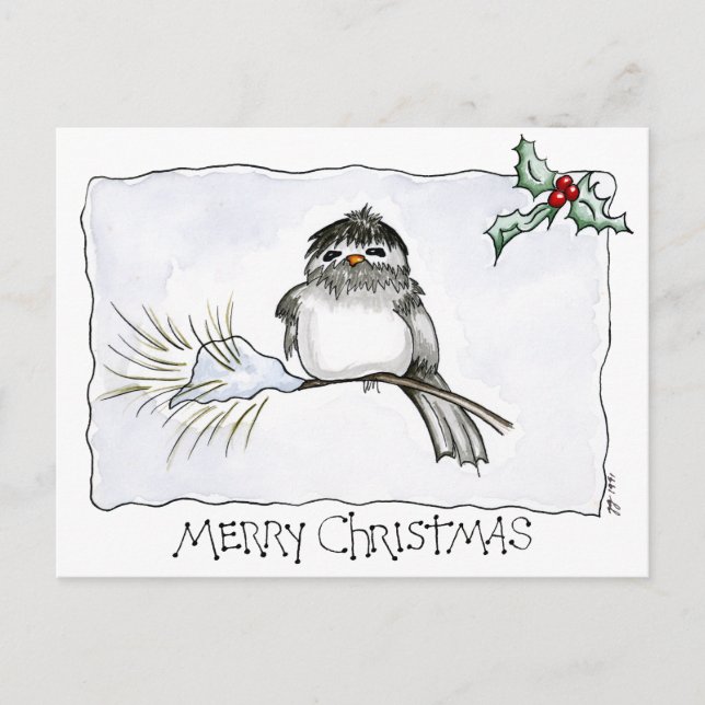 Carte Postale Chickadee de Noël (Devant)