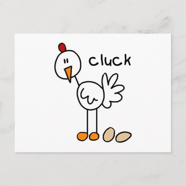Carte Postale Chicken dit Cluck Tshirts et cadeaux (Devant)