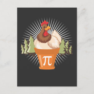 Carte Postale Chicken Pot Funny Pi Day Math amant 3.14