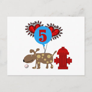 Carte Postale Chien 5e anniversaire tshirts et cadeaux