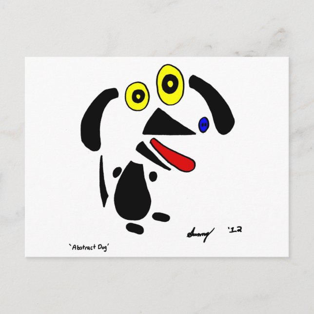 Carte postale Chien Abstrait (Devant)