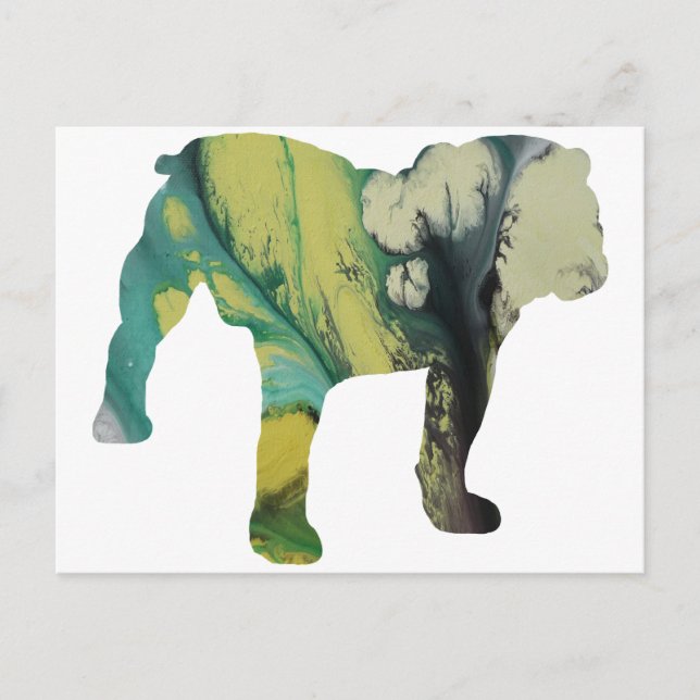 Carte Postale Chien Abstrait Silhouette (Devant)