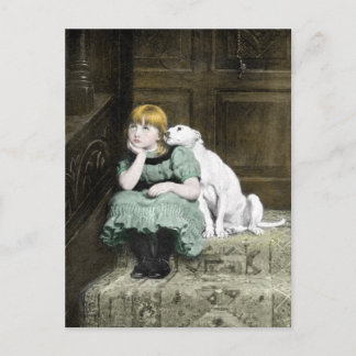 Carte Postale Chien Adoring Girl