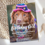 Carte Postale Chien Anniversaire Personnalisé Animaux de compagn<br><div class="desc">Fille d'anniversaire ! Invitations amis et famille à votre chiot ou chien fête d'anniversaire avec cette simple photo d'anniversaire garçon conception chien carte d'invitation d'anniversaire chien. Ajoutez la photo préférée de votre chiot et personnalisez avec le nom, le numéro d'anniversaire et toutes les informations sur la fête d'anniversaire du chien!...</div>