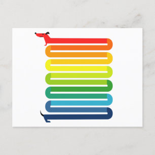 Carte Postale Chien arc-en-ciel