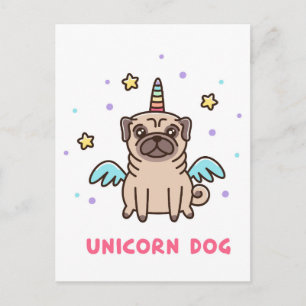 Carte Postale Chien arc-en-ciel de Unicorne
