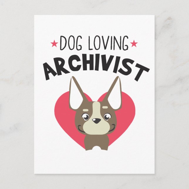Carte Postale Chien archiviste (Devant)
