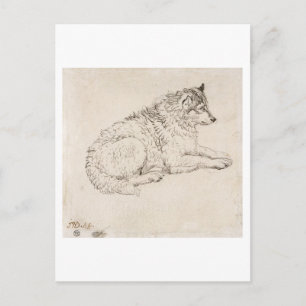 Carte Postale Chien arctique, face droite (crayon sur papier)