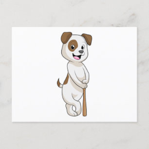 Carte Postale Chien au baseball avec une batte de baseball