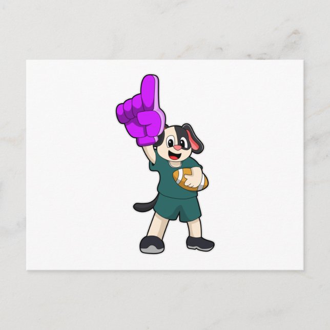 Carte Postale Chien au sport de football (Devant)