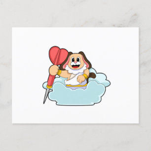 Carte Postale Chien aux fléchettes avec Dart