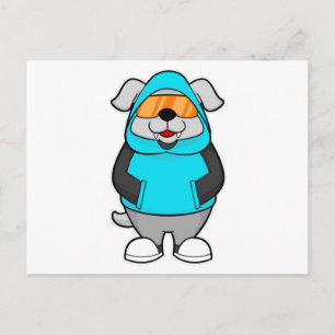 Carte Postale Chien avec des lunettes de soleil