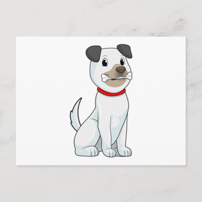 Carte Postale Chien avec os (Devant)