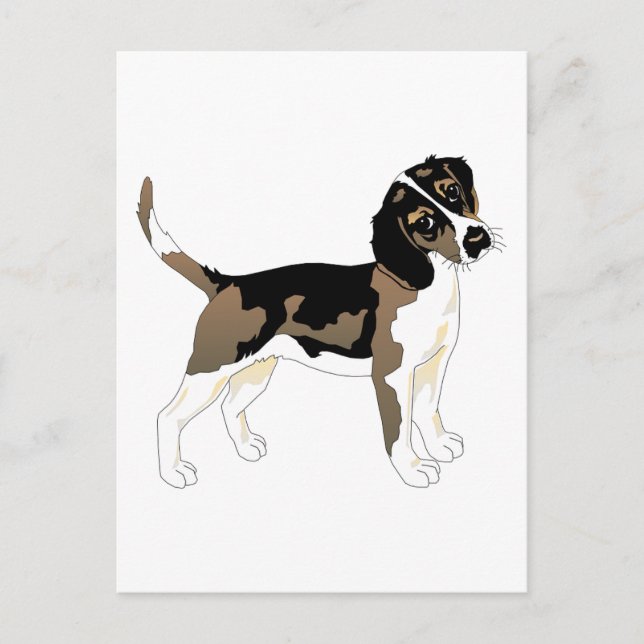 Carte Postale Chien beagle Animaux de compagnie Paix Amour (Devant)