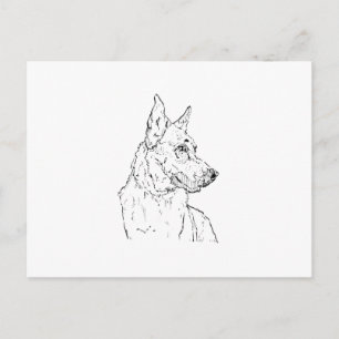 Carte Postale Chien berger allemand art