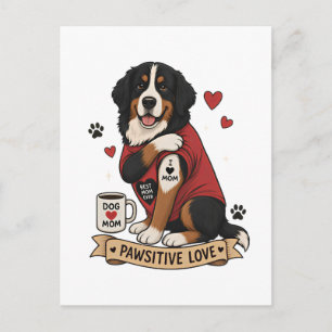 Carte Postale Chien Bernois avec Illustration de Tatouage I Hear