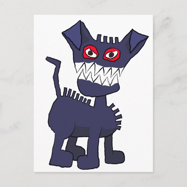 Carte Postale chien bleu (Devant)