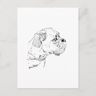 Carte Postale Chien Boxer – Illustration minimaliste pour amateu