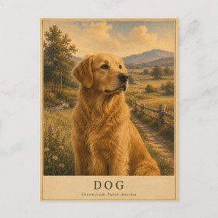 Carte Postale Chien Campagne Nord-Américaine VINTAGE