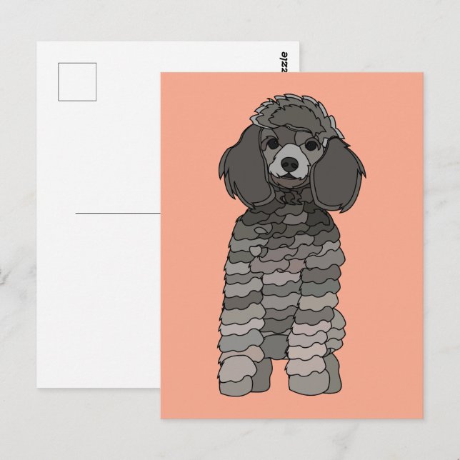 Carte Postale Chien Caniche Animal de Compagnie (Devant / Derrière)