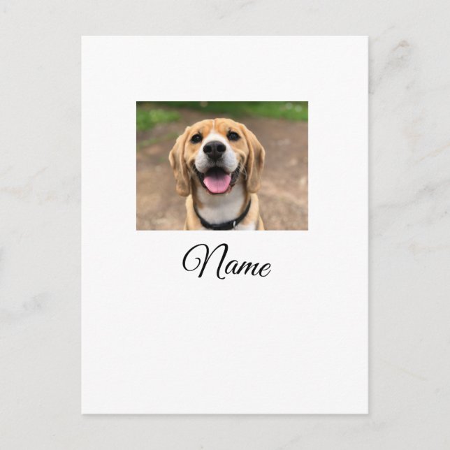 Carte Postale Chien chat photo ajouter le nom de l'animal de com (Devant)