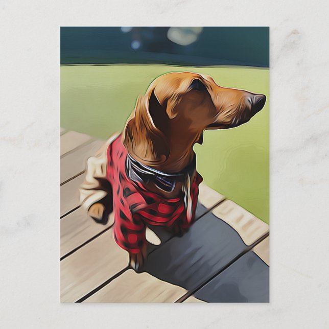 Carte Postale Chien Chaud Propriétaire Chaud (Devant)