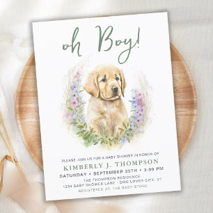 Carte Postale Chien Chien Chien Moderne Sage Vert Baby shower In