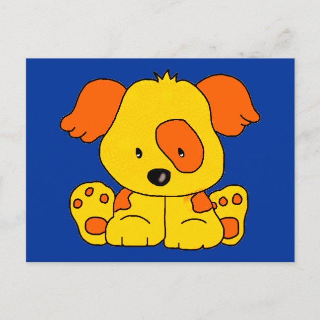 Carte Postale Chien chiot de l'enfant Yellow Orange Spot (Devant)