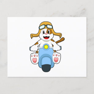 Carte Postale Chien comme Biker avec Scooter.PNG