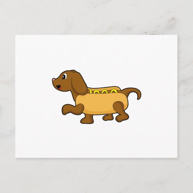 Carte Postale Chien comme Hotdog (Devant)