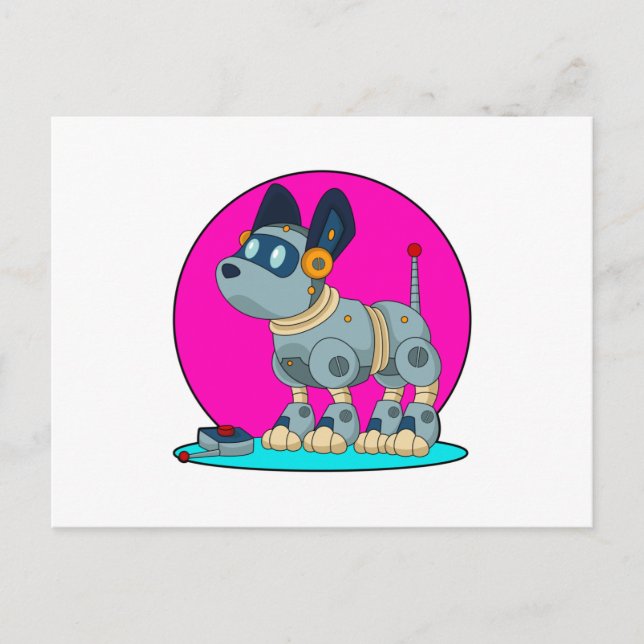 Carte Postale Chien comme Robot (Devant)