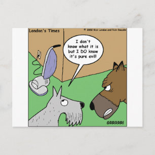 Carte Postale Chien contre aspirateur Cadeaux et objets de colle