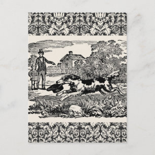 Carte Postale Chien courant art animal antique illustration vict