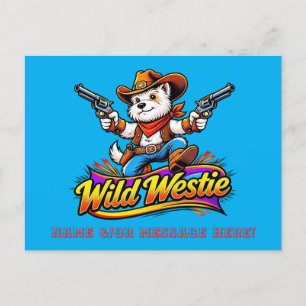 Carte Postale Chien Cowboy Westie Sauvage