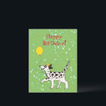 Carte Postale Chien dalmate souhaite un joyeux anniversaire<br><div class="desc">Dalmatie spoty doggy vous souhaite un joyeux anniversaire</div>