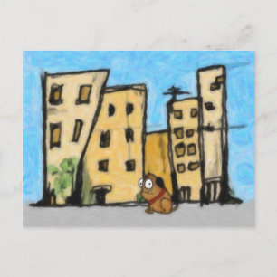 Carte Postale Chien dans la ville