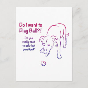 Carte Postale Chien de balle de tennis