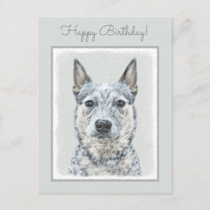 Carte Postale Chien de bétail australien - Cute Original Dog Art