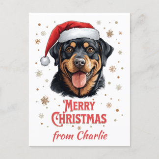 Carte Postale Chien de Chien de Père Noël Joyeux Noël