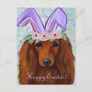 CARTE POSTALE CHIEN DE CHIEN ROUGE