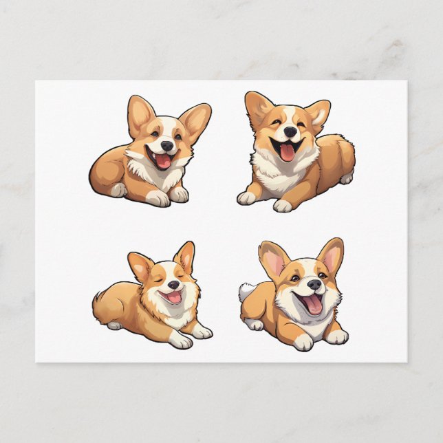 Carte Postale chien de chiot de jument corgi (Devant)