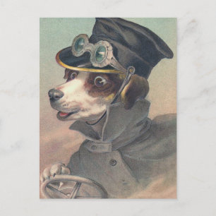 Carte postale "Chien de conduite Vintage"